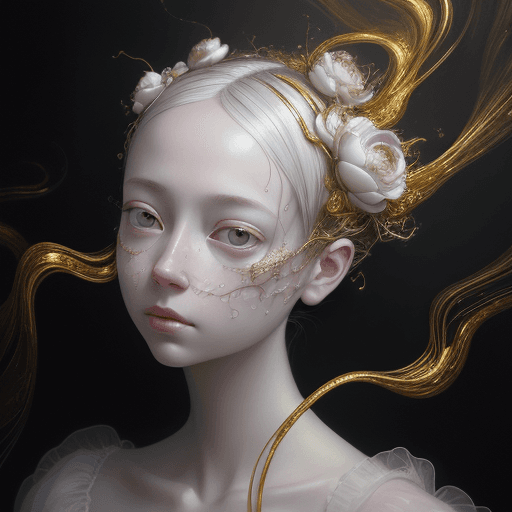 AI generated: the perfect picture for your instagram, in the style of brooke didonato, dark white and light gold, ...