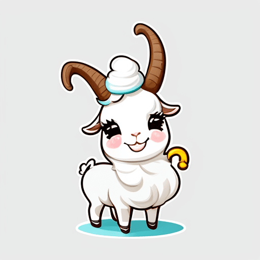 AI generated: Picture a cute goat depicted in a playful and joyful manner, exuding a sense of fun and cheerfulness...