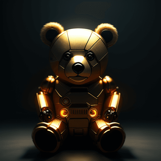 AI generated: create a cute toy bear, in the style of Vietnamese, cinematic lighting, sharp focus, cyborg, made wi...