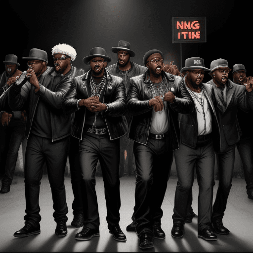 AI generated: hard black guys in detroit tyna make gang sing on grandma, gang, hard, rap, black guys, dog, bangban...