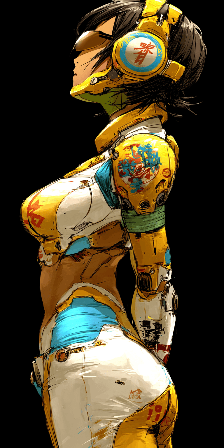 AI generated: futuristic woman, robotic --chaos 75 --ar 1:2 --profile e525pbl --stylize 750 --v 7