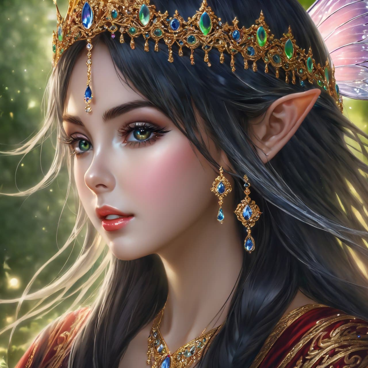 AI generated: (fabled character of fairy tale1:3) from the dark kingdom, with hyper-realistic details - hair blowi...