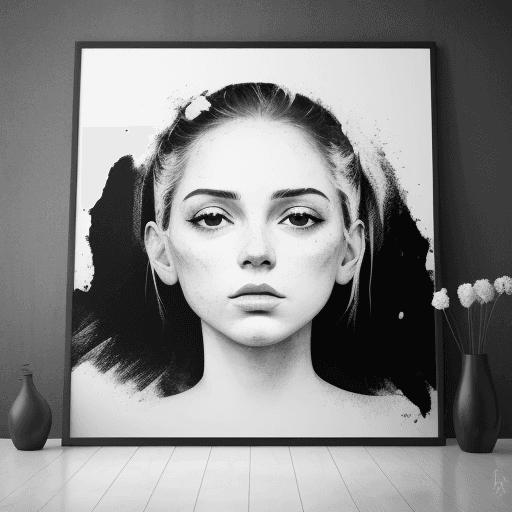 AI generated: arte aftracto en blanco y negro

