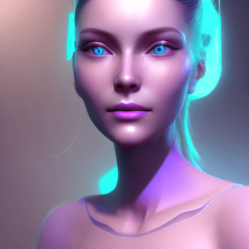 AI generated: ethereal and clean portrait of a female character Unreal Engine 5, pristine face glass-like face ski...