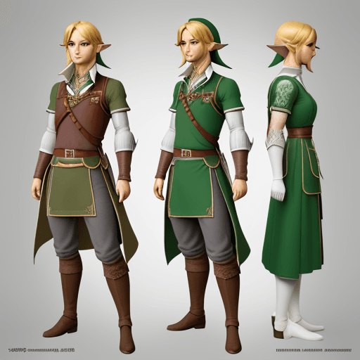 AI generated: Design a 19th-century-themed version of the Zelda character Link::2 with clothing from the 19th cent...