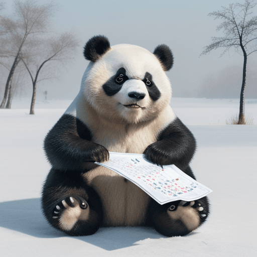 AI generated: china, panda, winter, calendar