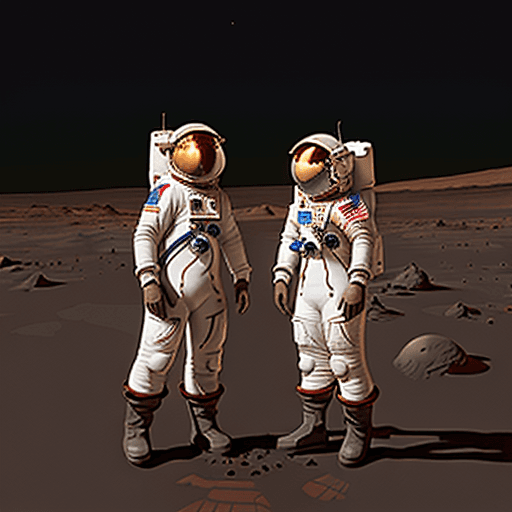 AI generated: Two astronauts on mars.
