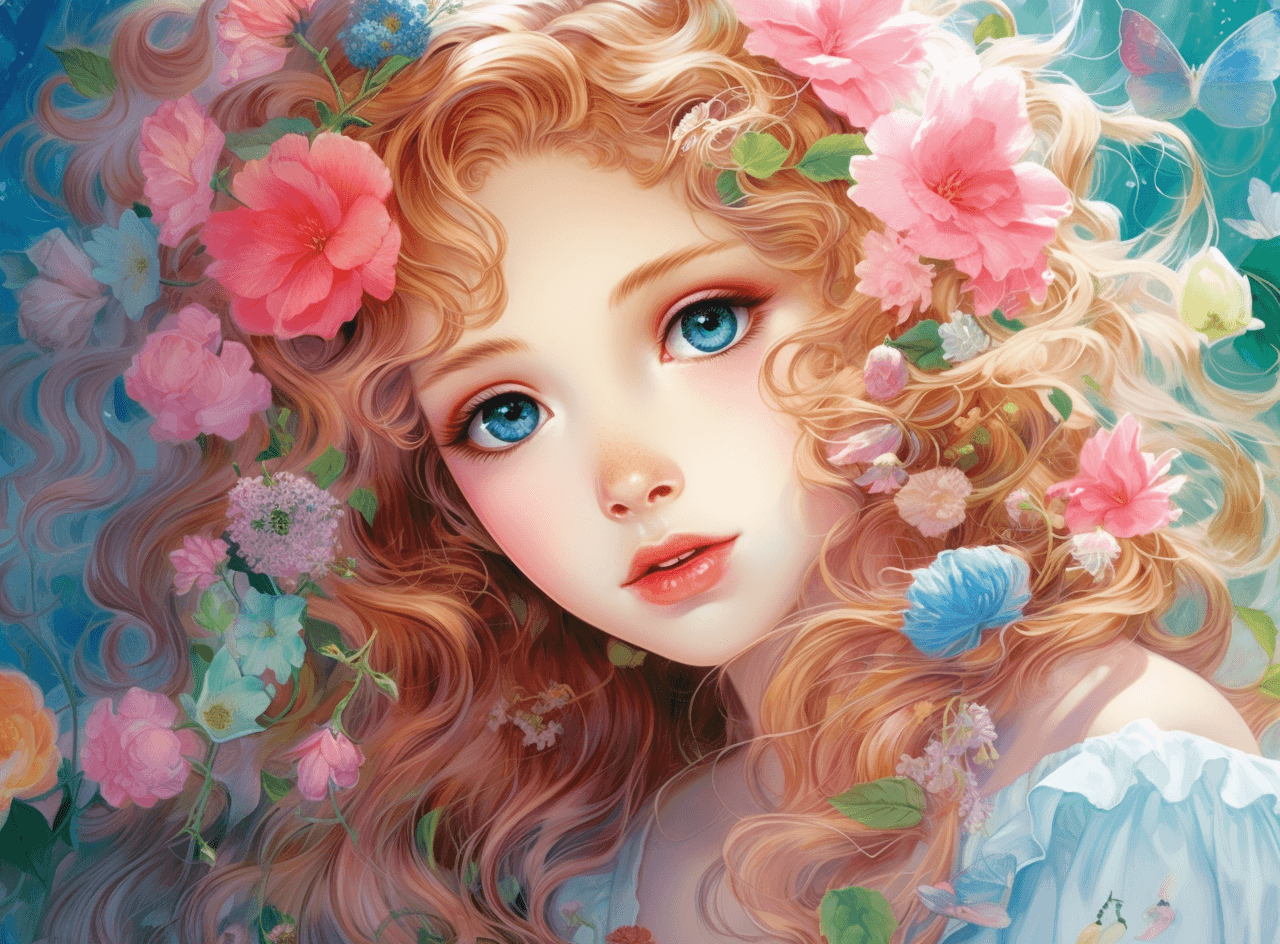 AI generated: Wallpapers in the kawaii section of xdd for desktop, in the style of charming anime characters, ligh...