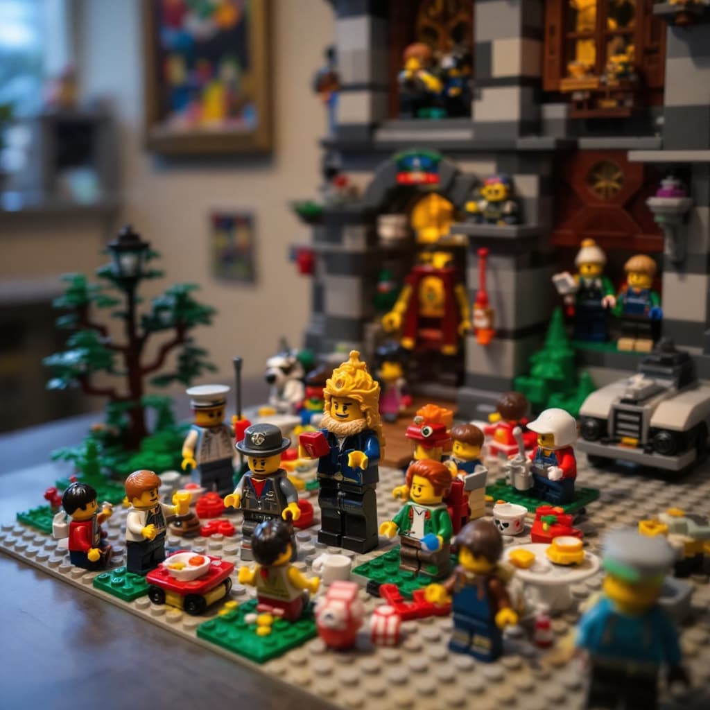 AI generated: High resolution photo from LEGO Natuurhistorisch Museum met allemaal lego poppetjes