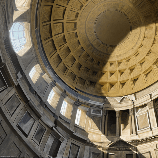 AI generated: the pantheon rome louvre, in the style of domestic interiors, 19th century american paintings and wo...