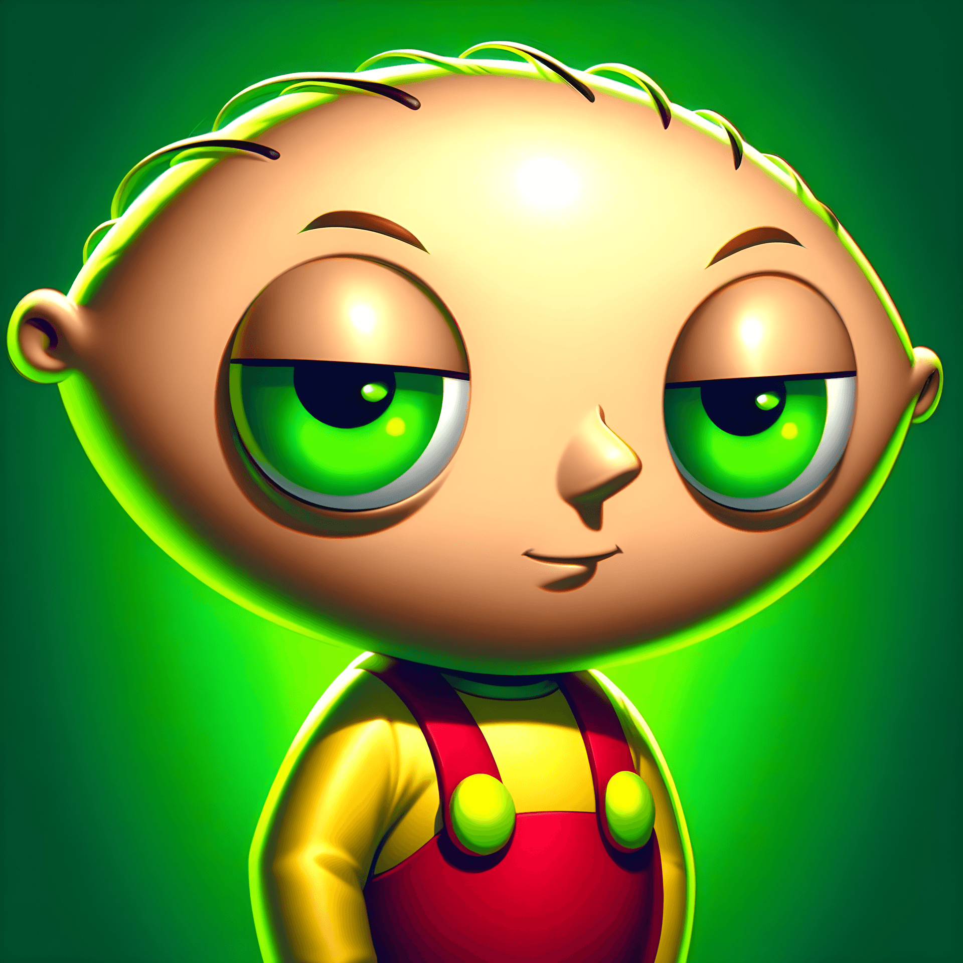 AI generated: Stewie Griffin, Digital painting, Adobe Photoshop or a similar raster graphic editor, Modern era (21...
