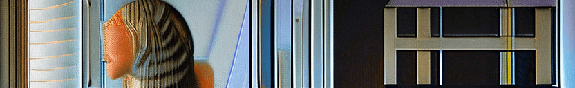 AI generated: An alluring woman with blonde hair and blue eyes is captured in a moment of quiet confidence. She le...