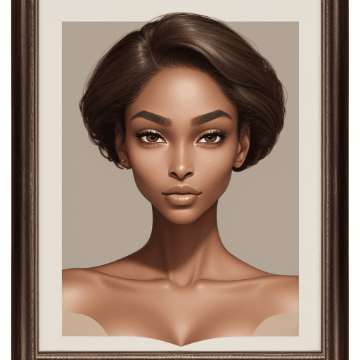 AI generated: a woman with a warm, medium to light brown skin tone that complements her radiant appearance. Her sk...