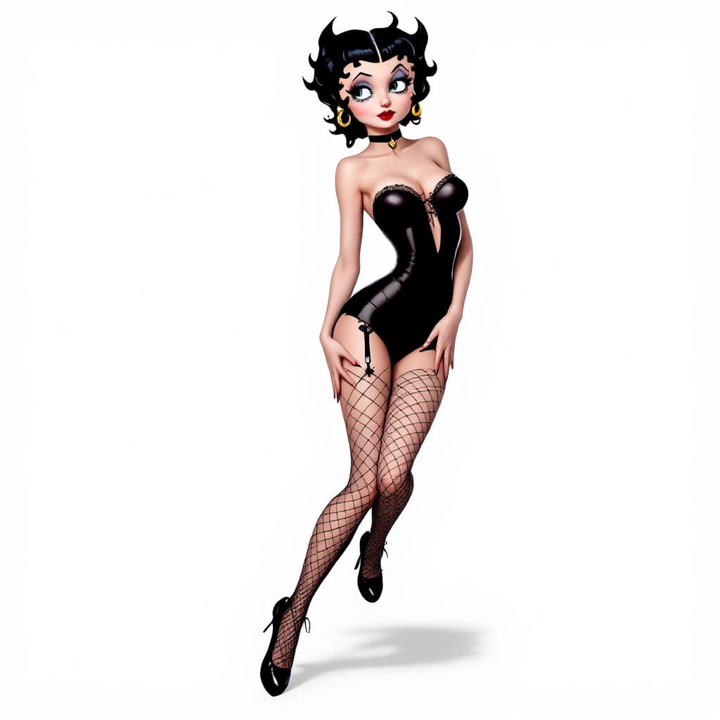 AI generated: Betty Boop beautiful charismatic girl, athletic body, gorgeous figure, interesting shapes, full body...