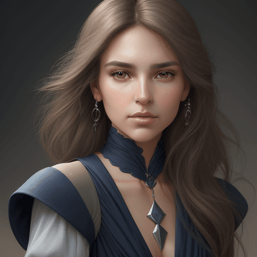 AI generated: the face of a woman with brown eyes, in the style of yigal ozeri, light navy and light gray, patrick...