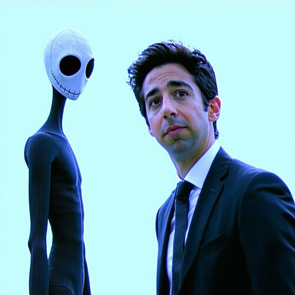 AI generated: slenderman versus zach king, in space, ultimate battleground, birth, masters, heroes, low quality
