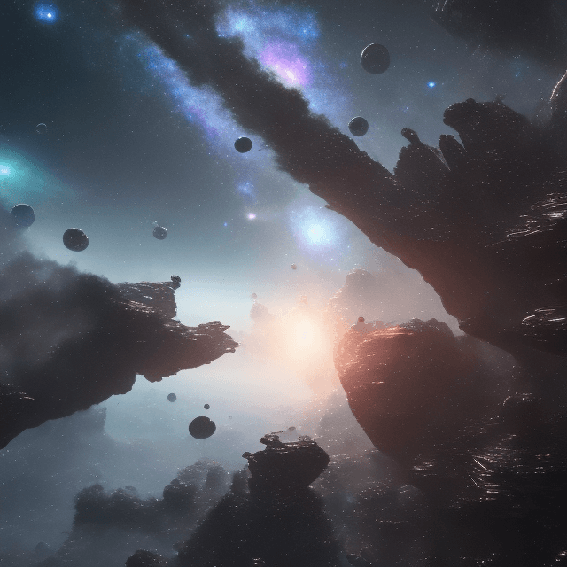 AI generated: A galaxy, a system of stars, stellar remnants, interstellar gas, dust, dark matter, bound together b...