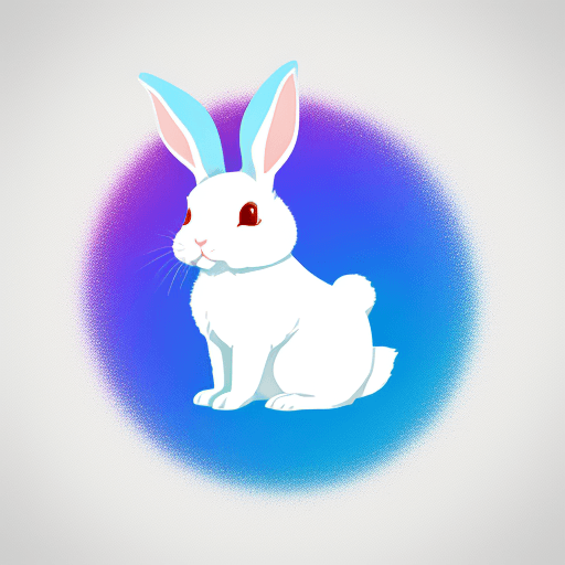 AI generated: gradient logo of cute rabbit