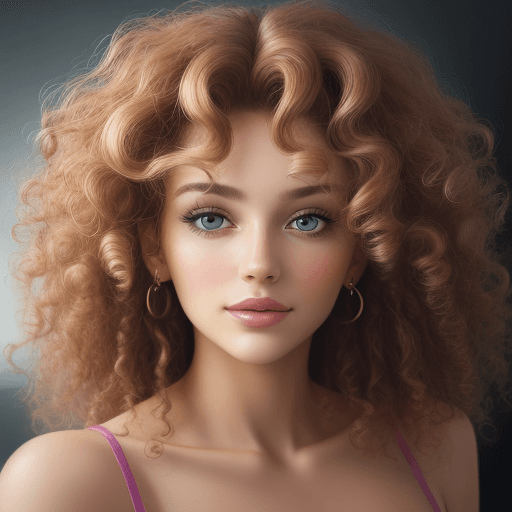 AI generated: Close-up portrait of a gorgeous woman, curly hair