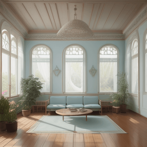 AI generated: High resolution photography interior design, dreamy sunken living room conversation pit, wooden floo...