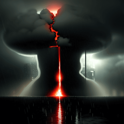 AI generated: global warming,Collapse,Heavy rain