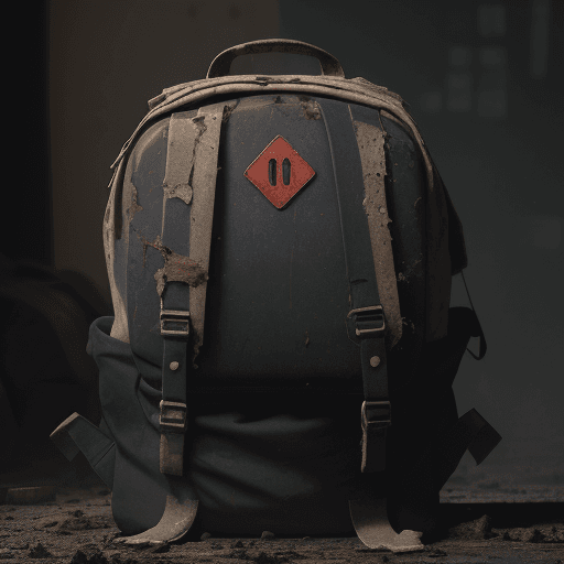 AI generated: A very badly torn and dirty backpack , hd , 8k 