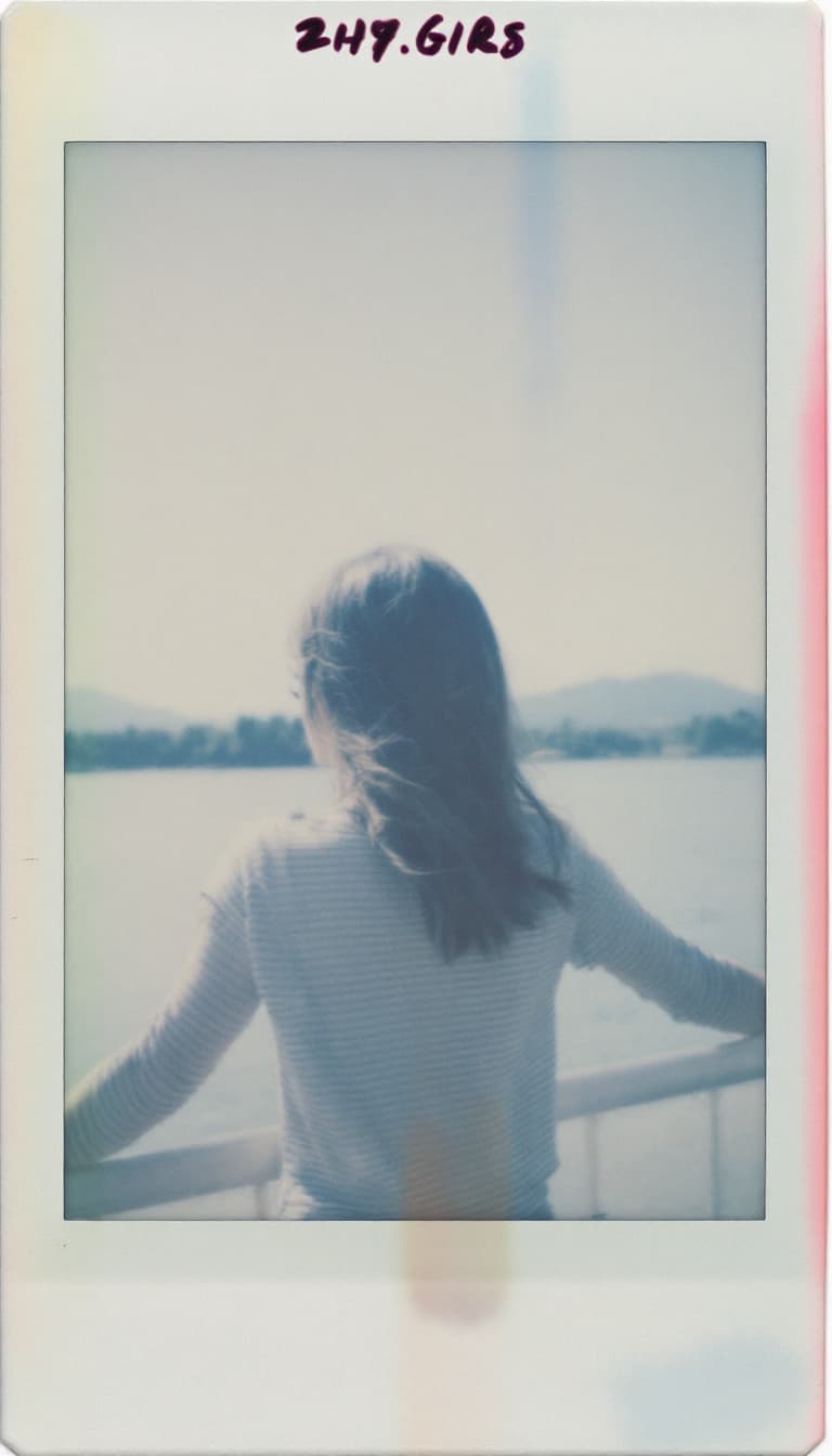 AI generated: girl, polaroid