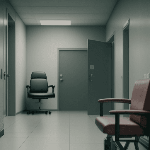 AI generated: patient kick psychiatrist in mental hospital,4k, ulra hd 