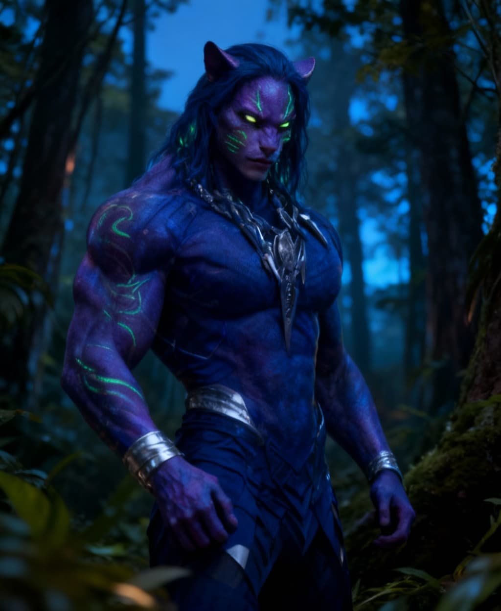 AI generated: Blend species of feline to create a new anthropomorphic species from this original with no tail. Alt...