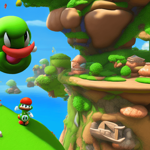 AI generated: yoshi::1 island world,fancy,3D,game, clay material --ar 9:16 --v 5.2 --q 2 --s 500