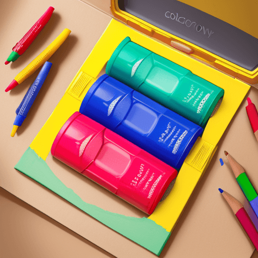 AI generated: colorfull crayons out of the box 