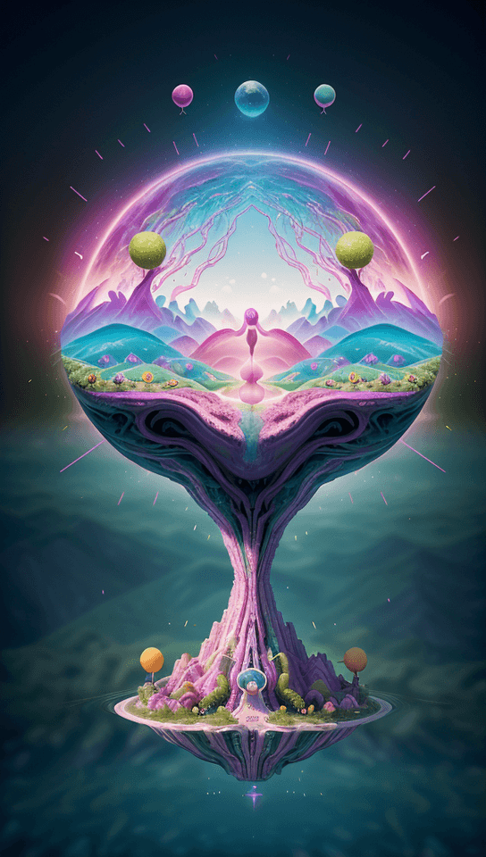 AI generated: Generate a 4K dreamscape that blurs the lines between reality and fantasy. Envision a world where su...