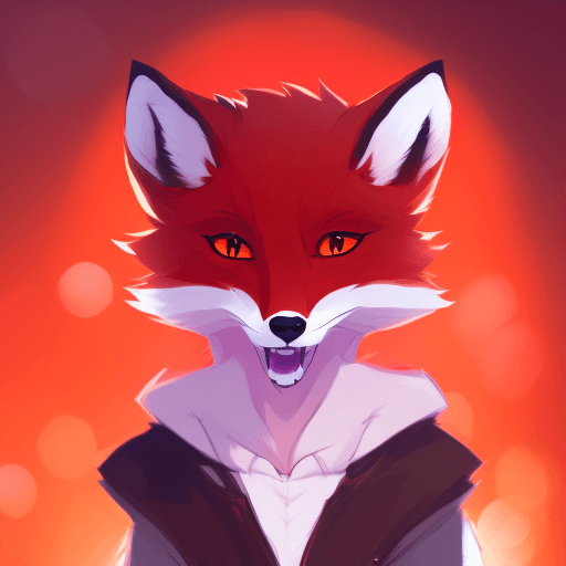 AI generated: Furry male fox, anthropomorfic fox male, Red And Black Fur, Long fox ears, black short hairstyle, fl...