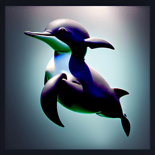 AI generated: High resolution breast Anthropomorphic Dusky dolphin in
