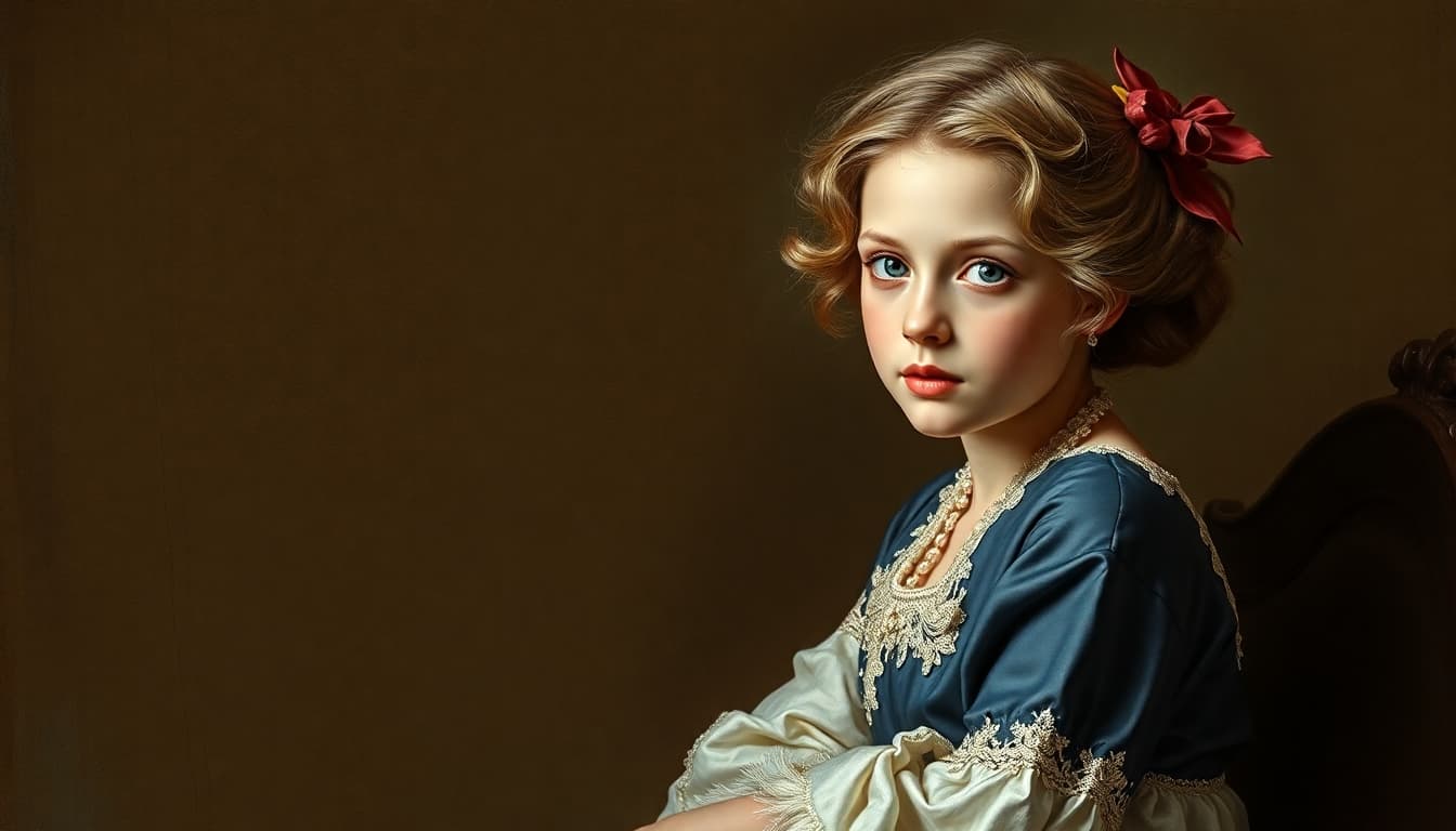 AI generated: girl, elegant, old work