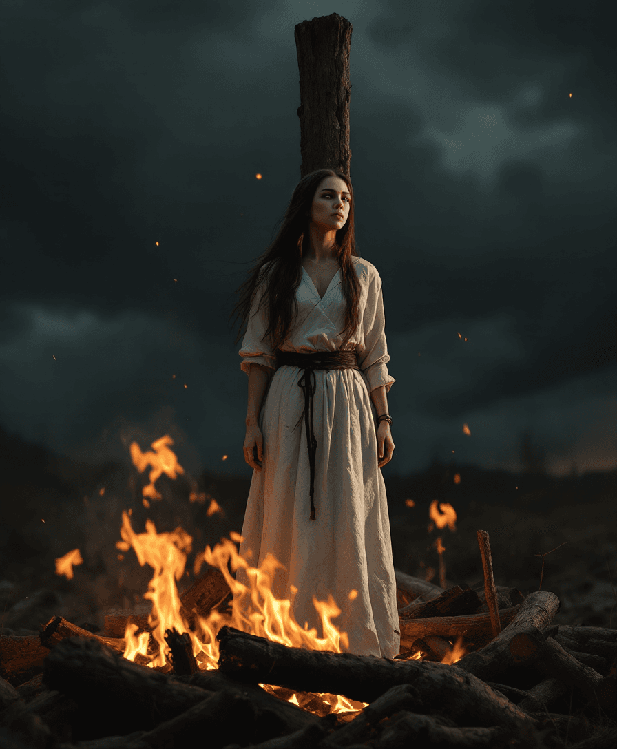 AI generated: A beautiful professional photo from the front of an ultra-realistic 15-year-old Joan of Arc standing...