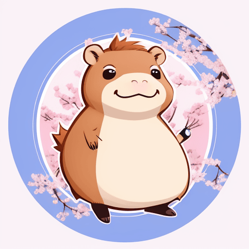 AI generated: imagine mascot mark logo showing an capybara smile, comic book style character, fun, creative, of ci...