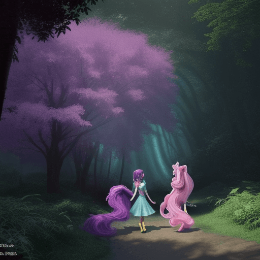 AI generated: Step into the enchanting realm of My Little Pony and imagine a scene where the main characters, incl...