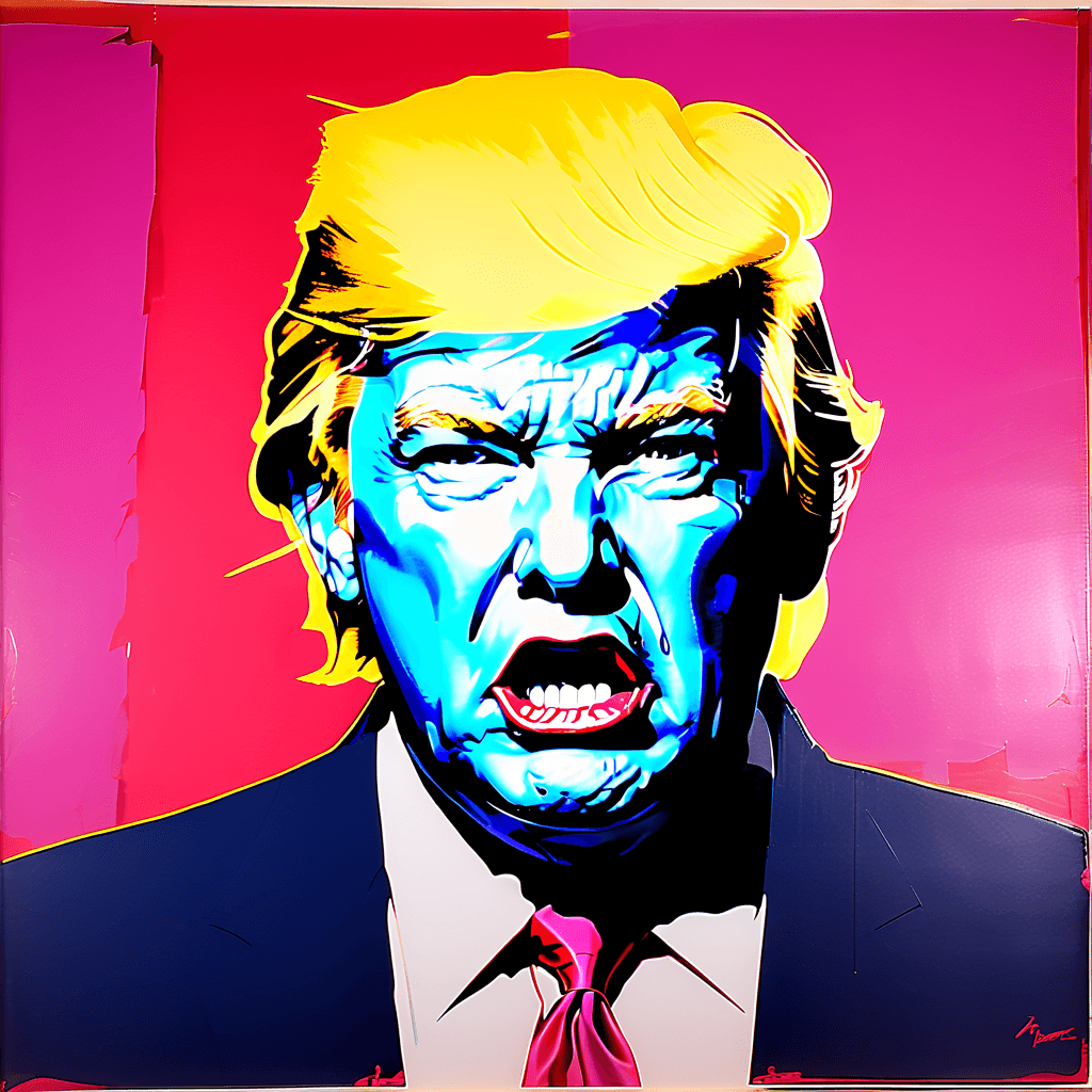 AI generated: ANDY WARHOL Donald Trump shouthing angry Portfolio