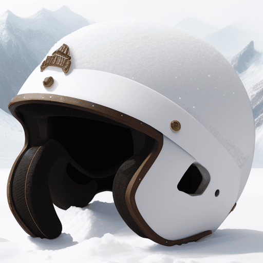 AI generated: snow montains that seems a football helmets