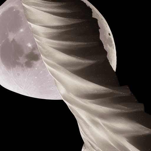 AI generated: une tempête de poussière brillante sur la lune 