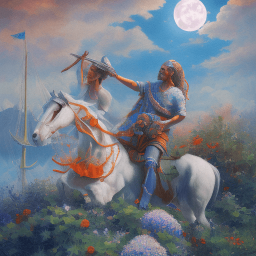 AI generated: the moonlight in bloom, painting, in the style of bay area figurative art, orange, realist figure pa...