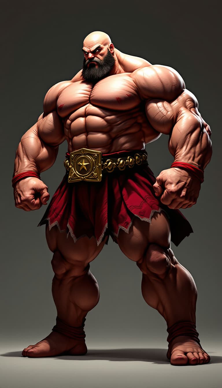 AI generated: *"Zangief, o icônico lutador soviético da franquia Street Fighter, é um homem extremamente alto, mus...
