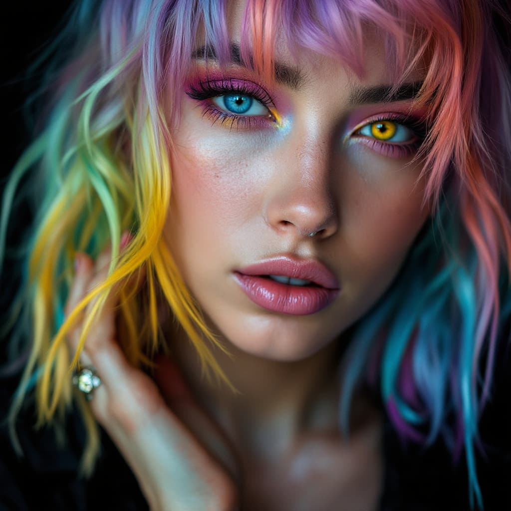 AI generated: Close-up portrait of a woman from eastern countries close to Russia, she has a modern and young look...