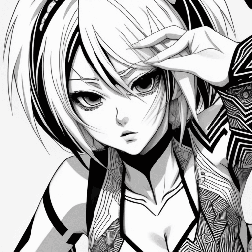 AI generated: graphic lines , man anime,Line art, {{{{{{black and white style}}}}}}, no color