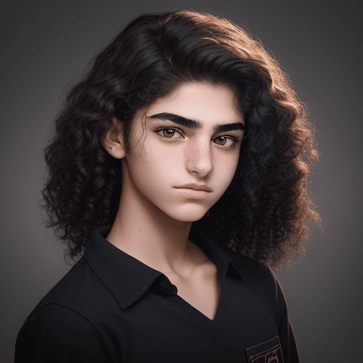 AI generated: "Generate a realistic portrait of a 17-year-old high school student. The student is Kurdish. They ha...