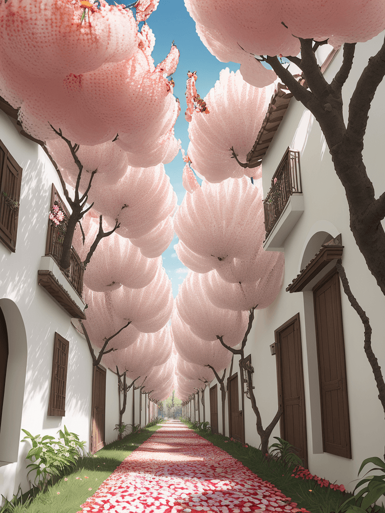AI generated: ciruelas en un pasillo hermoso, imagen realista, calidad A1