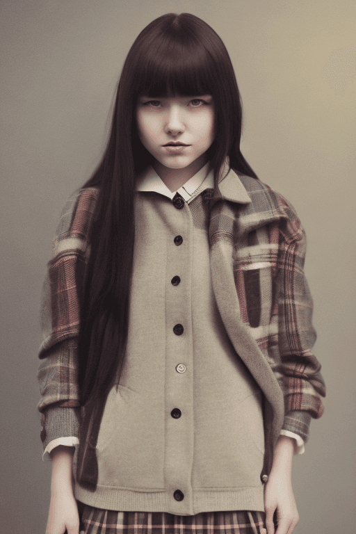AI generated: (masterpiece, best quality), a cute 18 yo girl wearing a school uniform with vest sweater, coat and ...