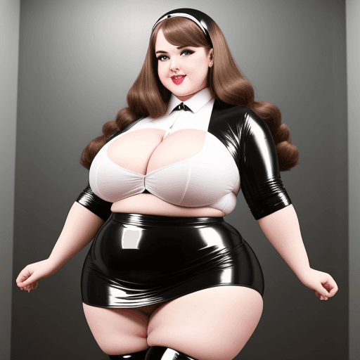 AI generated: Ssbbw in latex mini skirt
