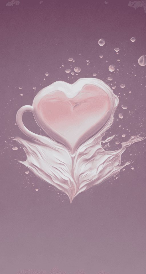 AI generated: **The image captures a splash of coffee and cream inside a cup from the side floating in clouds, pin...